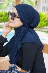 Lacivert Köpük Oversize Hijab - 1