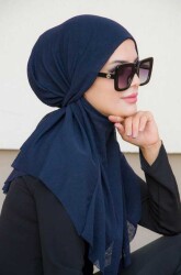 Lacivert Köpük Oversize Hijab - 2