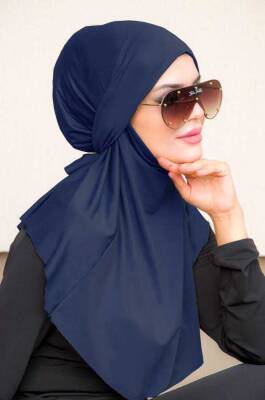 Lacivert Oversize Hijab - 1