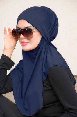 Lacivert Oversize Hijab - 2