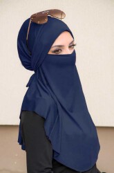 Lacivert Oversize Hijab - 3