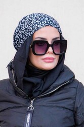 Siyah Desenli Bandana Hijab - 50102 - 3